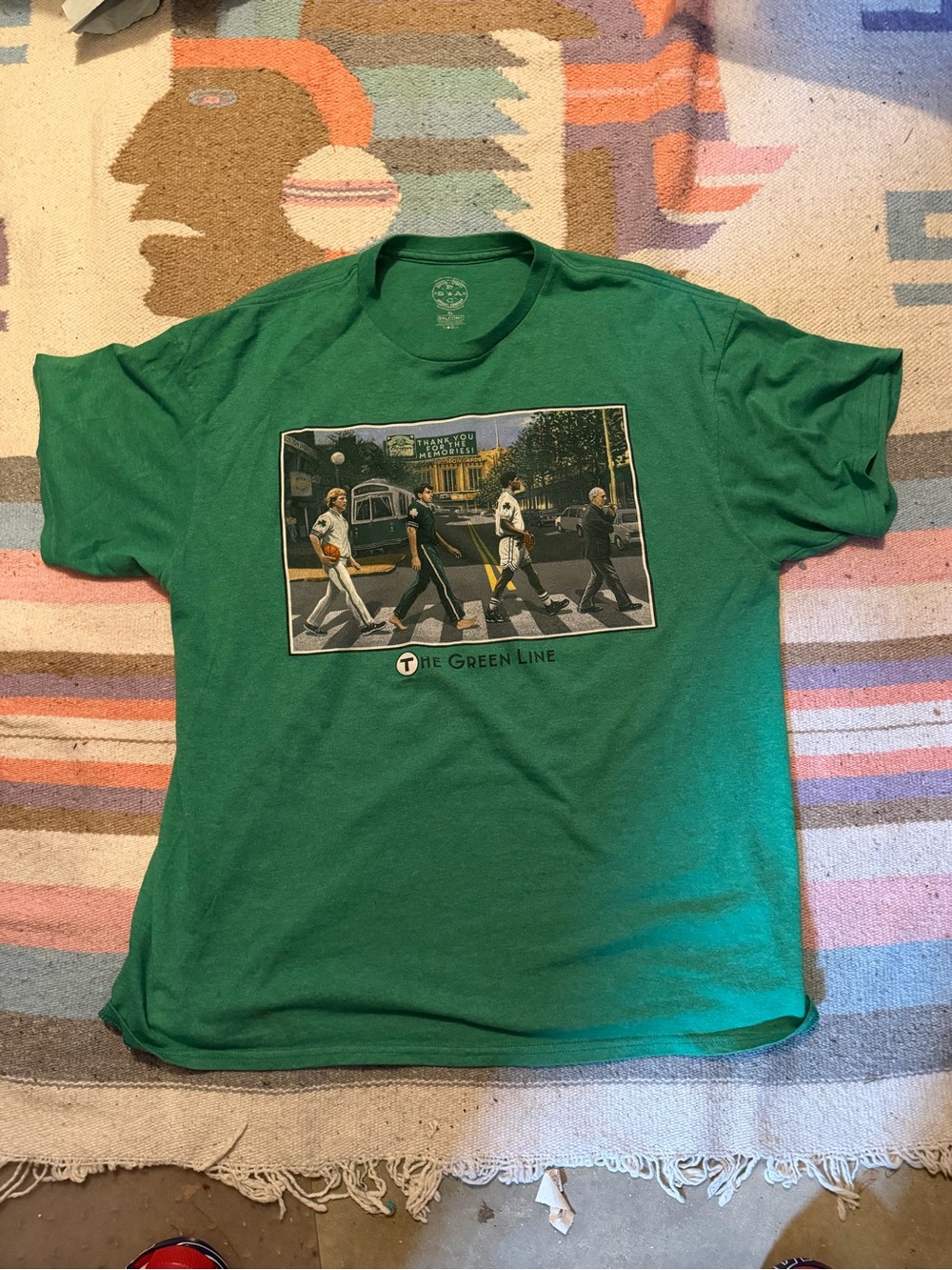 Boston Celtics The Green Line Boston Garden Green Graphic Tee XL NBA LARRY BIRD